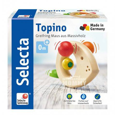 SelectaドイツSelecta赤ちゃん木製マウスの歯磨き手でおもちゃをつかむ