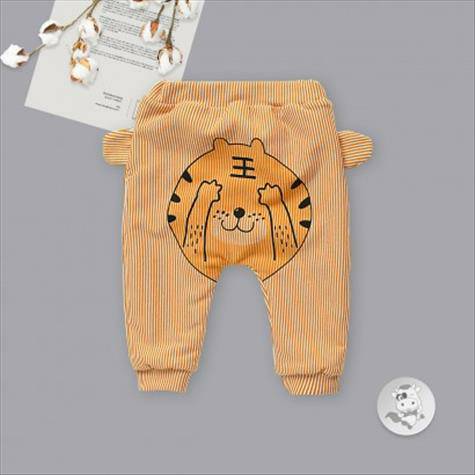 Verantwortung明徳は男女の赤ちゃんのレジャーの百の縞の目を覆うトラとダウンの大きいPPズボンの黄色を担当します