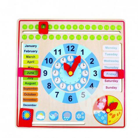 Tooky ToyドイツTooky Toy赤ちゃんカレンダー時計早教玩具