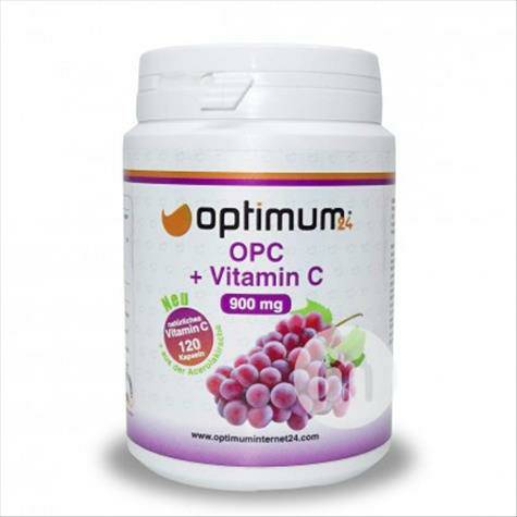 Optimum 24ドイツOptimum 24高用量OPCブドウ種子+ビタミンCカプセル