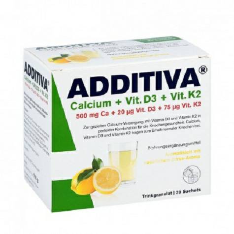 ADDITAIVAドイツADDITAIVAカルシウム+ビタミンD 3+ビタミンK 2プレス20パック