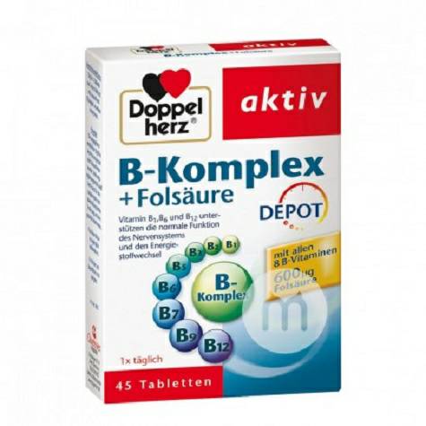 Doppelherzドイツ双心複合ビタミンB+葉酸栄養錠