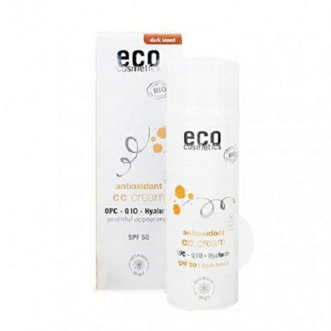 ECOドイツECO CosmeticsアンチエイジングCCクリームSPF 50濃い色