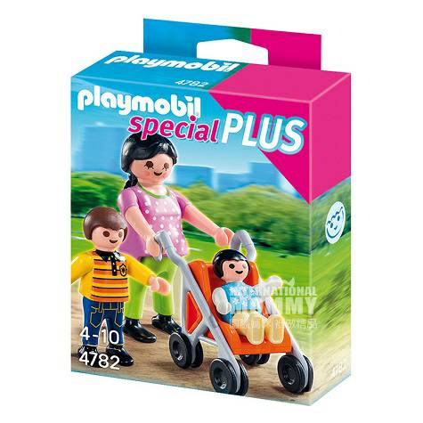 Playmobilドイツの百楽宝のお母さんは子供の人形を持っています