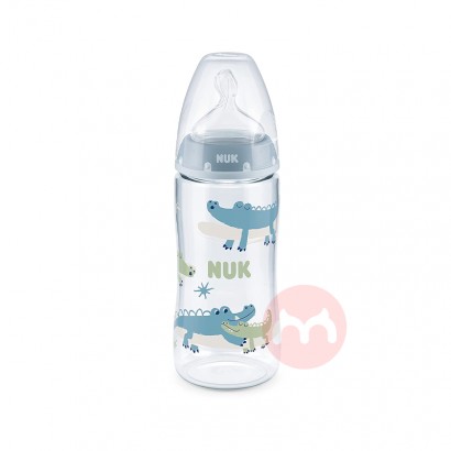NUKドイツNUK広口膨張防止哺乳瓶300 ml青色6-18ヶ月