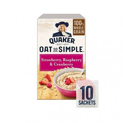 Quakerアメリカ桂格全麦オートミールにイチゴ、復盆と蔓越ベリーを添...